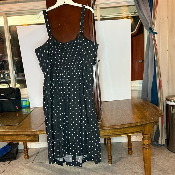 NWT City Chic size XL Black and White Tie with Polka Dot, Button-Down Dress - Picture 7 of 8